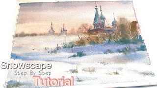 Let’s Paint a Snowy Village Church Together | Step-by-Step Watercolor