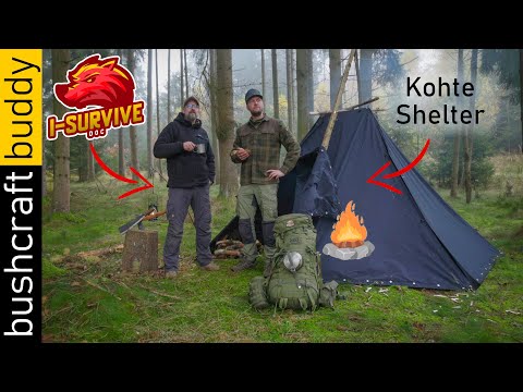 Old-School Kohte Canvas Shelter | Open Fire Heating | Autumn Overnight