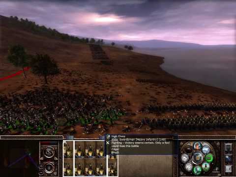 Third Age Total War high Elves versus the orc rabble.