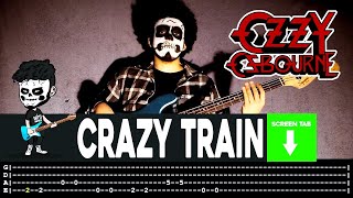 【OZZY OSBOURNE】[ Crazy Train ] cover by Cesar | LESSON | BASS TAB