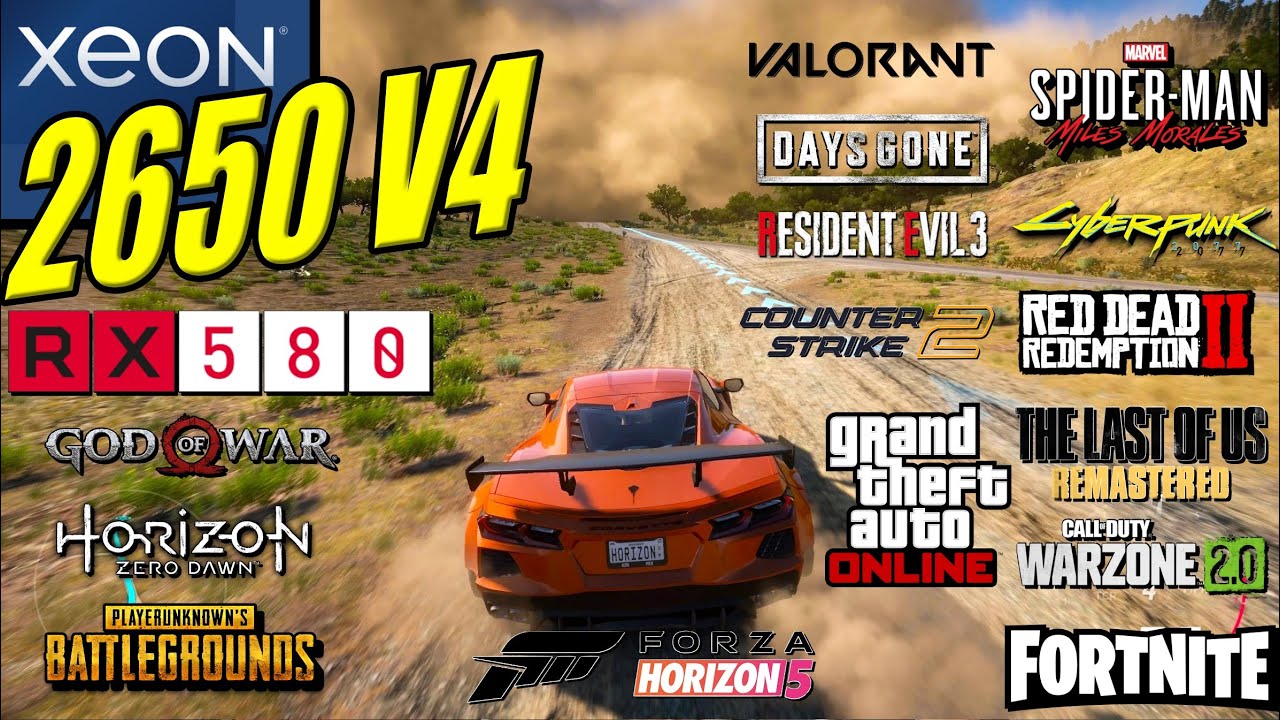 XEON 2650 V4 + RX 580 2048SP - TESTE EM 15 JOGOS