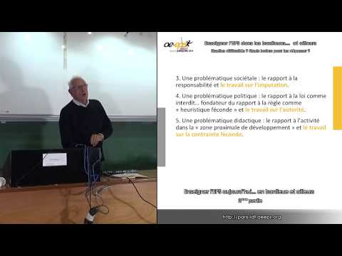 Philippe Meirieu : « Enseigner l'EPS aujourd'hui [...] », partie 2/3 — Journée Jean Zoro 2018