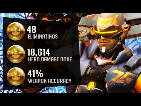 Gale Top 500 Hitscan Main - Soldier 76! 48 elims! [ Overwatch Season 26 Top 500 ]