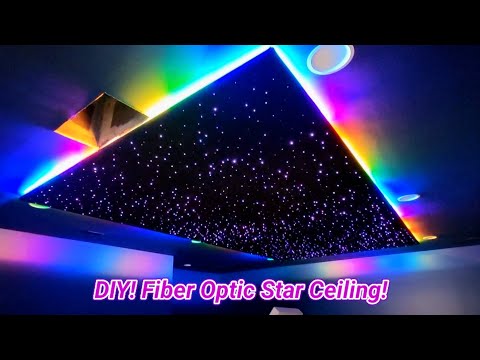 DIY Fiber Optic Star Ceiling in Home Game Room
