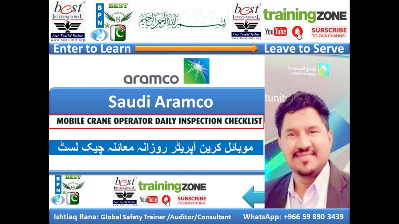 Mobile Crane Operator Daily Inspection Checklist- Saudi Aramco