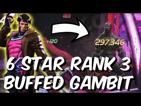 6 Star Rank 3 Buffed Gambit - OH MY GOD - Fully Boosted Gameplay - Marvel Contest of Champions
