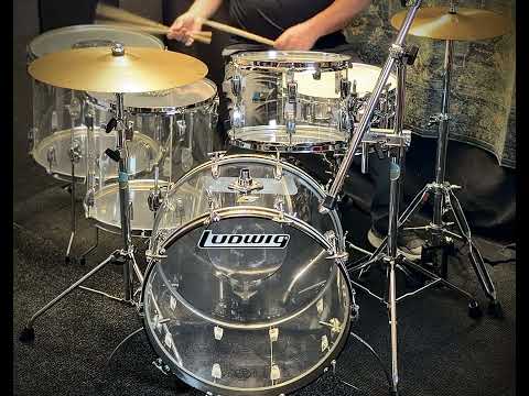1976 Ludwig Clear Vistalite 4-Piece Drum Set – 22/13/16/18 – No Cracks – Very Clean image 10