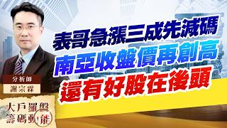 表哥急漲三成先減碼 南亞收盤價再創高 還有好股在後頭｜大戶羅盤籌碼動能 ｜謝宗霖 (圖)