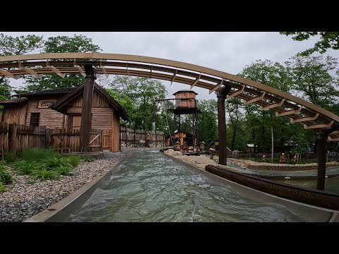 Intamin Flume Ride Log Flume Biberburg Familypark Neusiedlersee 2023 POV Onride First Row