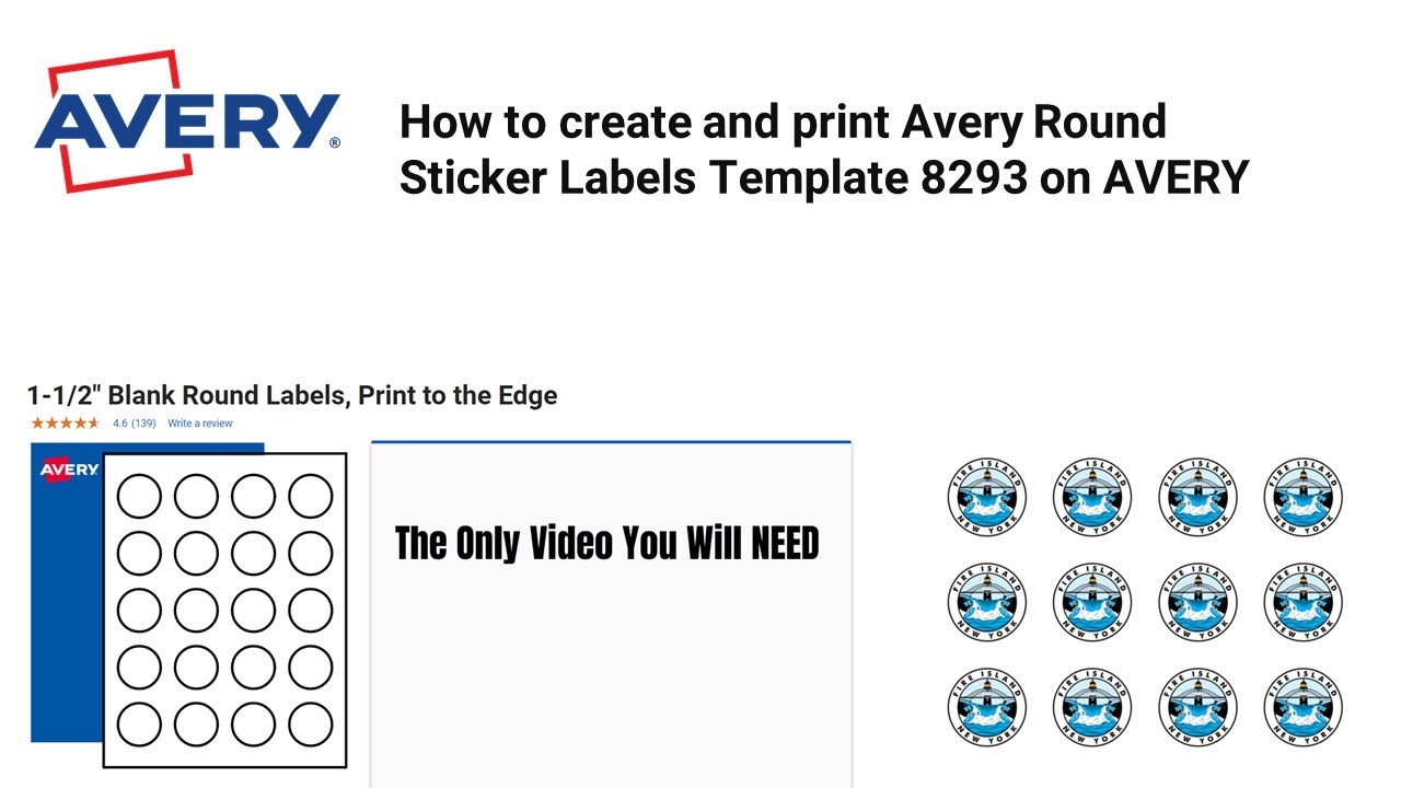 How to Create and Print Avery Round Sticker Labels Template 8293