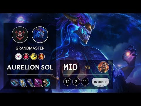 Aurelion Sol Mid vs Qiyana - KR Grandmaster Patch 10.9