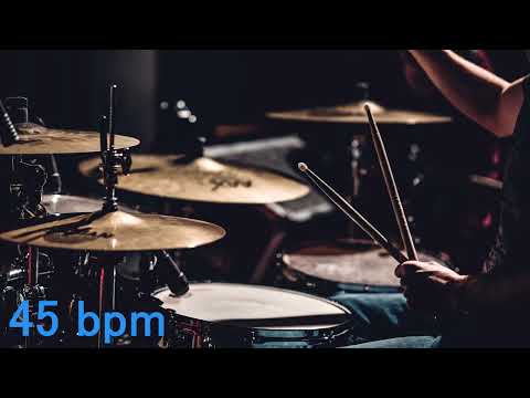 45 Bpm Blues Shuffle Beat Drum Track Bateria | Swing Eighth Notes Groove