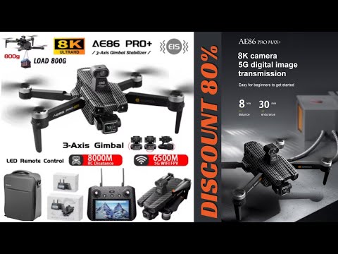 AE86 PRO Max Profesional Drone 8km with Camera Mini Drone 8K Aerial Photography Obstacle Avoidance