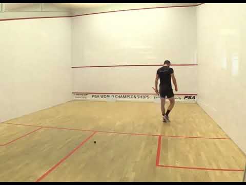 SQUASH. George Parker is mad at his racquet even after a win
