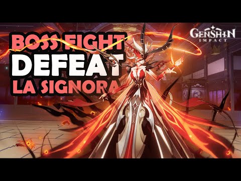 How To DEFEAT LA SIGNORA AT LOW AR | Genshin Impact - La Signora Boss Fight |Crimson Witch vs Lumine