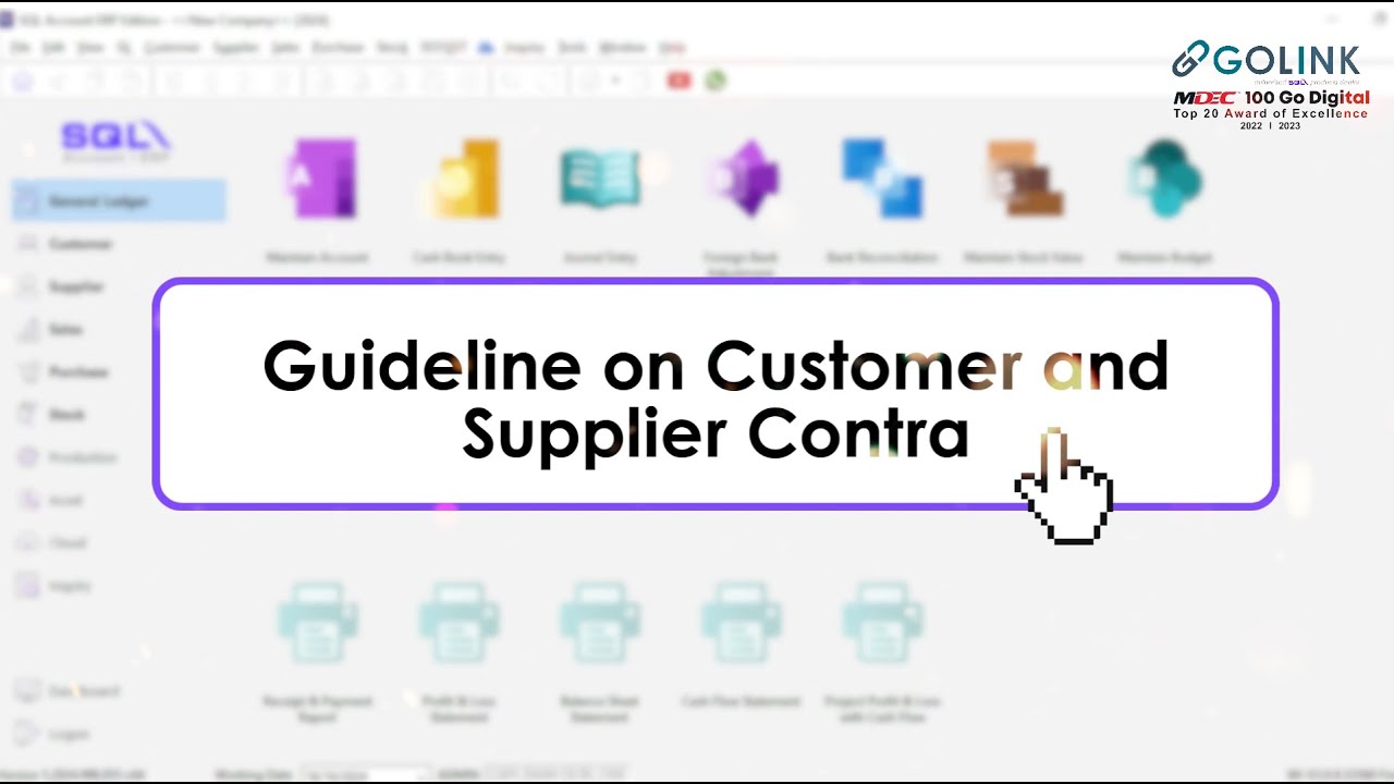 SQL Account | How to Manage Customer & Supplier Contra