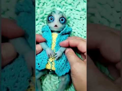 Cute Fully Silicone Baby Alien 9 inches #siliconebaby #babyalien #alienworld #aliens #art #shorts