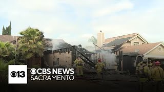 2 detained after fire damages 2 homes in Sacramento County