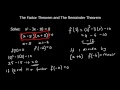 The Factor Theorem And The Remainder Theorem