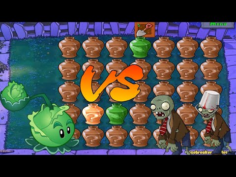 Playing With Cabbage Pult : Plants vs Zombies Hack : Vasebreaker Endless Challenge #shorts