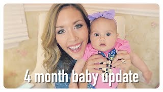 4 month baby update | presley jane - rolling over, sleep regression, + shots | brianna k