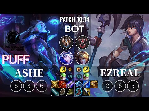 IG Puff Ashe vs Ezreal Bot - KR Patch 10.14