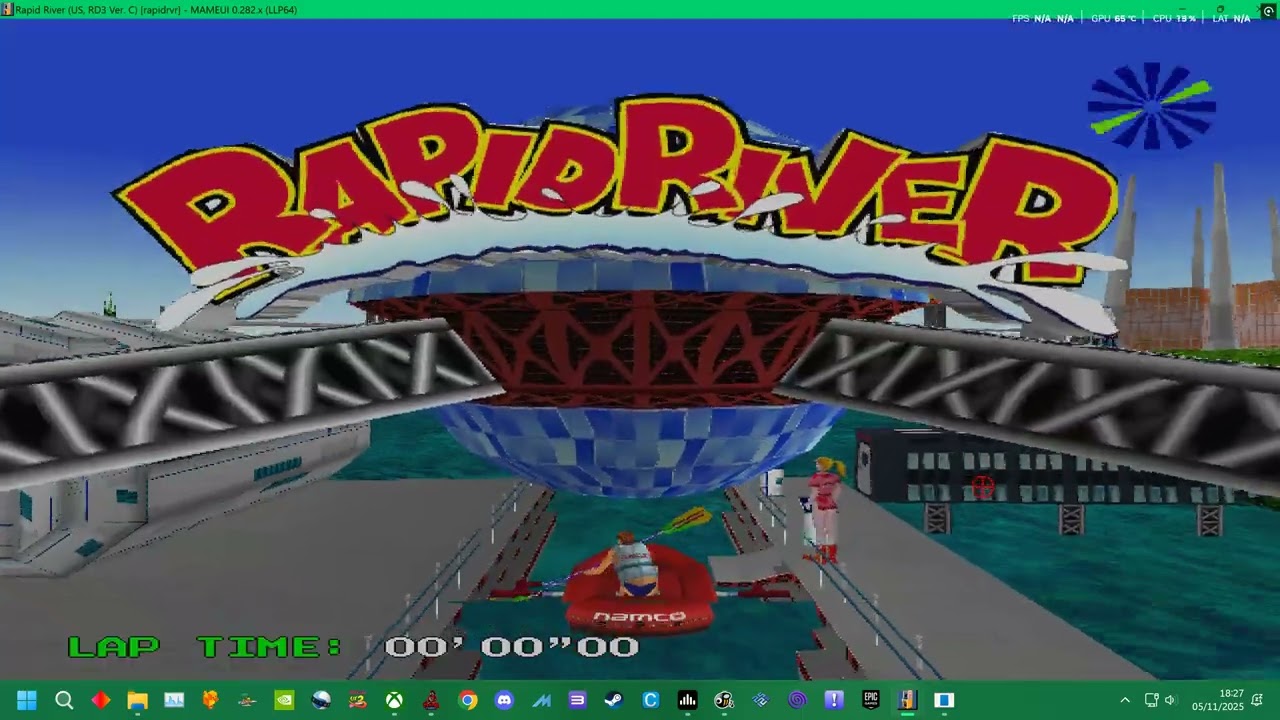 PC ARCADE - MAME 282 - RAPID RIVER 1997- ALL RIGHT COURSES ROUTES -  4K UK ARCADES 2025