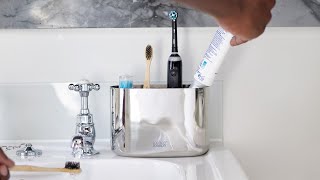 EasyStore Luxe Large Toothbrush Caddy - Stainless  Steel
