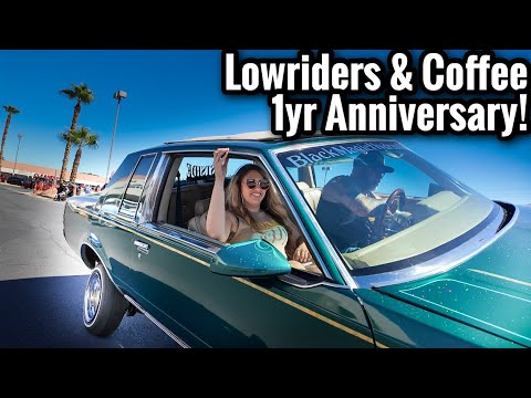 Almost 100 LOWRIDERS At The BEST Cars & Coffee In Las Vegas! 1 year Anniversary! (Lowrider Blvd)