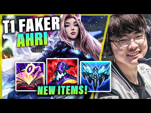 T1 FAKER PLAYING AHRI W/ NEW ITEMS VS RUMBLE | S11 T1 PLAYERS STREAM HIGHLIGHTS