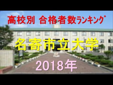 栄養学科 名寄市立大学 高校別合格者数ランキング 2018年【グラフでわかる】