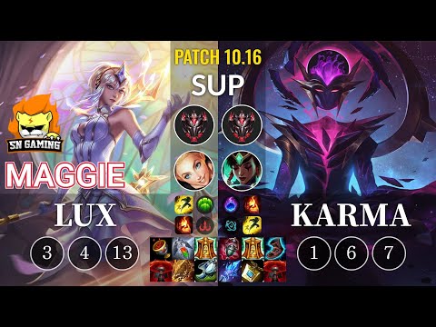 SN Maggie Lux vs Karma Sup - KR Patch 10.16