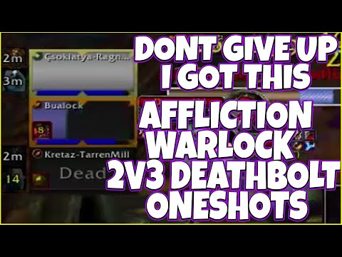 Casual 2v3 Affliction Warlock Owning Enemies With Deathbolt Oneshots