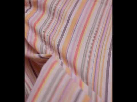 Stripe Multicolor Pure Cotton 95 GSM Handwoven Fabric 362 — video