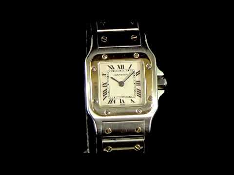 Lady's Yellow Gold/Stainless Steel Cartier Santos Galbee Quartz Wristwatch