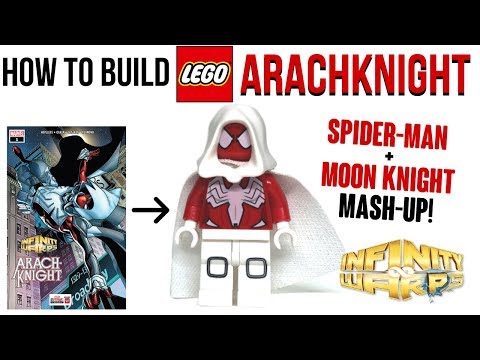 HOW TO Build LEGO ARACHKNIGHT Spider Man + Moon Knight Mash Up from Marvel Comics' INFINITY WARPS