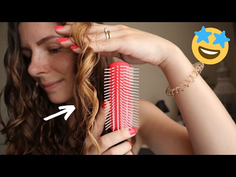 Part of a video titled Coiling my Fine Wavy Hair using the denman brush // Brush ... - YouTube