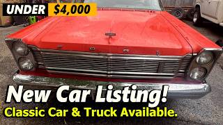 TOP 21 Under $4,000 Classic Car & Truck for Sale by Owner!