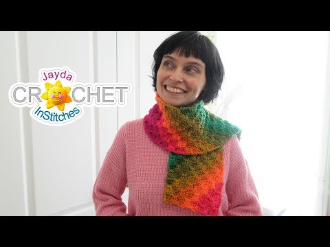 One Skein C2C Scarf Crochet Pattern - What To Do With Self Striping Yarn