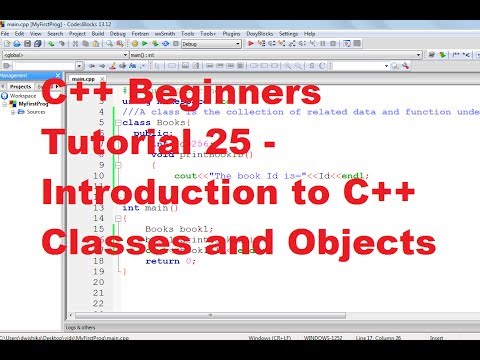 C++ Tutorial for Beginners 25 - Introduction to C++ Classes and Objects