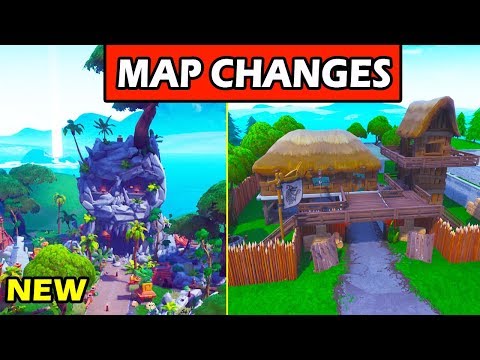 *NEW* ALL MAP CHANGES! VIKING BASE + STONE STATUES! FORTNITE BATTLE ROYALE UPDATE