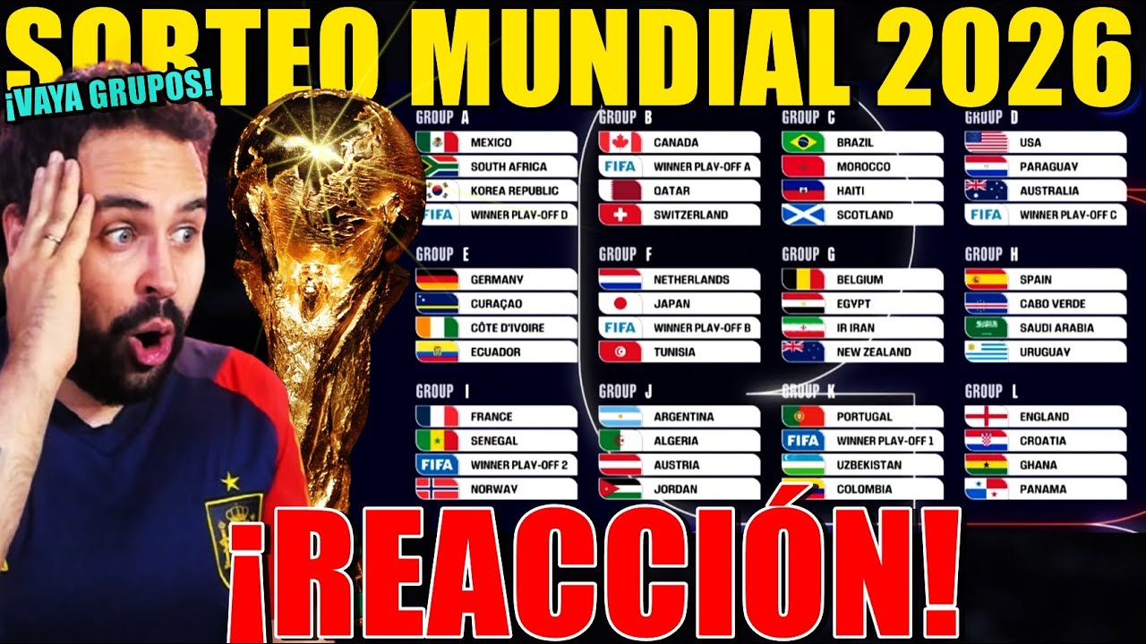 🏆REACCIÓN al SORTEO del MUNDIAL 2026 ¡VAYA GRUPOS! ANÁLISIS 1X1