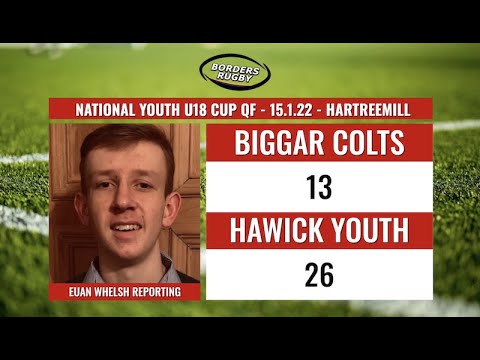RUGBY REPORT: BIGGAR COLTS 13-26 HAWICK YOUTH - 15.1.22 - NATIONAL YOUTH U18 CUP QUARTER FINAL