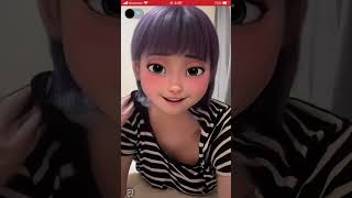 ライブ配信　アニメ顔加工で胸チラ　谷間　nipslip