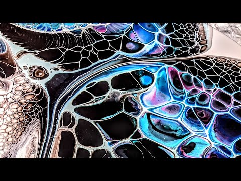 (120) 'Escura' Darkly Dramatic Bloom Swipe ~ Acrylic Pour ~ #TLP Pigments ~ Sheleeart Style