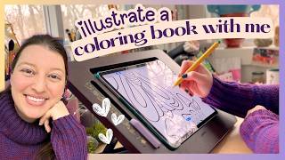 Draw With Me ✏️ Illustrating my 7th Coloring Book with Procreate
