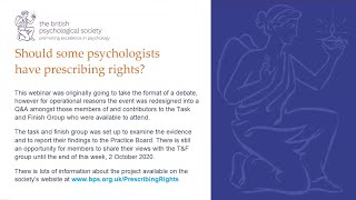 Should some psychologists have prescribing rights?