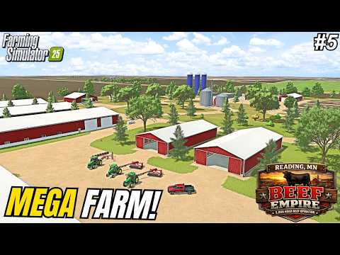 FIRST CUT OF ALFALFA ON THE NEW $20,000,000 MEGA BEEF FARM! | Reading, MN | Farming Simulator 25 #5