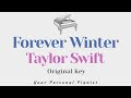 Forever winter - Taylor Swift (Original Key Karaoke) - Piano Instrumental Cover with Lyrics