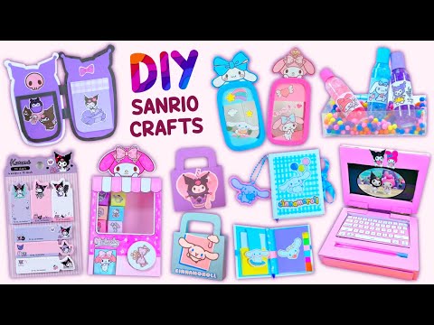8 DIY SANRIO CRAFTS - Fidget Ideas - Organizer - Paper Crafts - School Supplies and more...